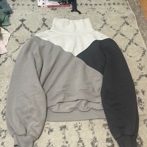 Abercrombie & Fitch tricolor mock neck crew sweatshirt